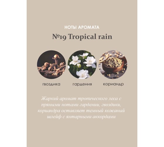 Ароматический диффузор в стеклянном флаконе Aroma republic №19 Tropical rain, 30 мл 93814
