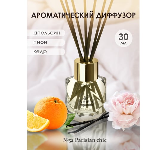 Ароматический диффузор в стеклянном флаконе Aroma republic №52 Parisian chic, 30 мл 93800