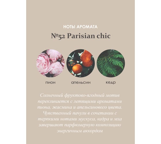 Ароматический диффузор в стеклянном флаконе Aroma republic №52 Parisian chic, 30 мл 93800