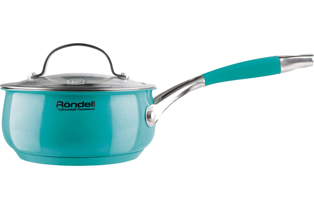 Ковш RONDELL Turquoise с крышкой 16 см 1.5 л RDS-716 - выгодная цена ...
