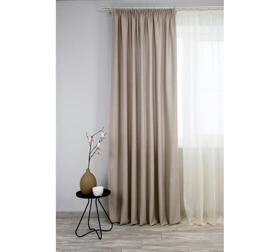 Штора на тесьме Kauffort Шенилл, 200x270 см, нюдовый 111014620 1