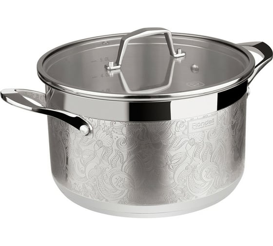 Кастрюля RONDELL Fancy с крышкой, 24 см, 5.5 л RDS-398