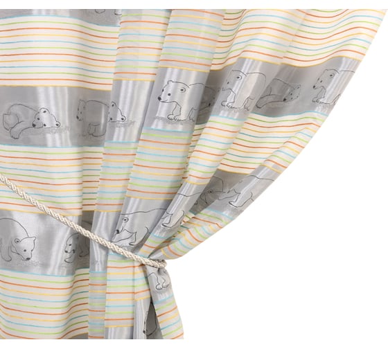 Комплект штор на тесьме Kauffort  Мишки, 2 шторы 140x270 см, тюль 300x270 см 123006160