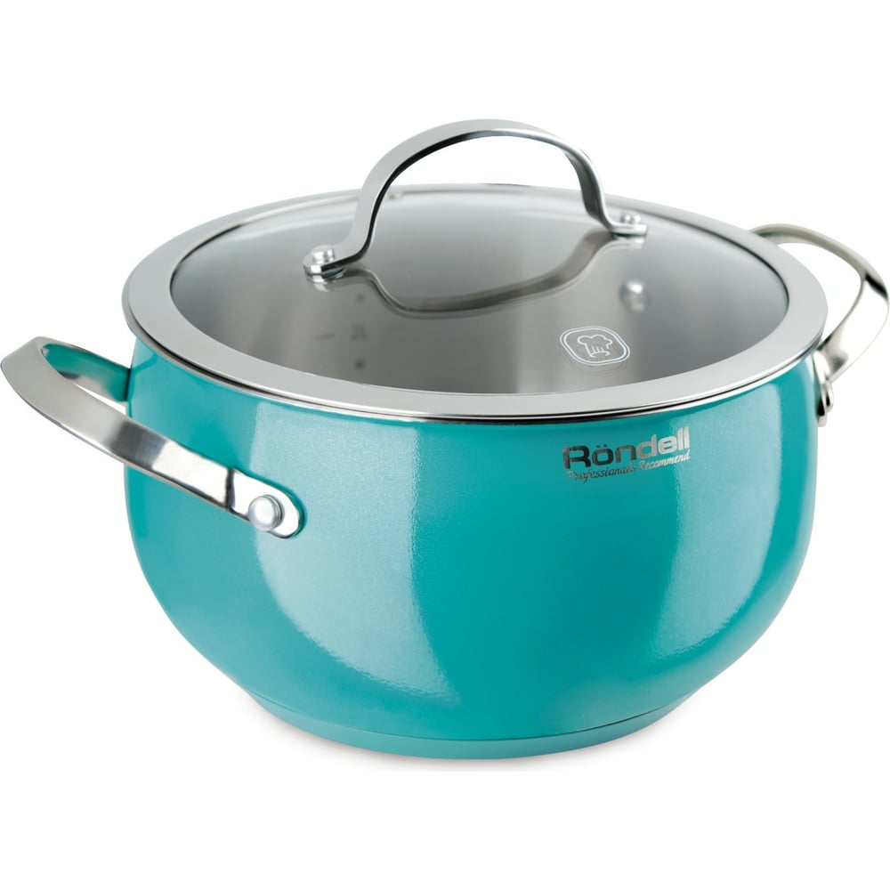 Кастрюля RONDELL Turquoise с крышкой 20 см 3.8 л RDS-718 - выгодная ...