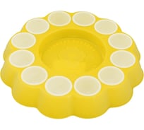 Блюдо для кулича и яиц МУЛЬТИДОМ Цветок диаметр 26.5 см, высота 4 см, 2 цвета БМ76-153