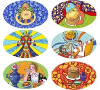 Салфетка МУЛЬТИДОМ Масленица овальная, 28x44 см, 4 дизайна FH51-95