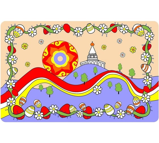 Салфетка МУЛЬТИДОМ Пасха 3 дизайна, 39x25 FJ51-74 1