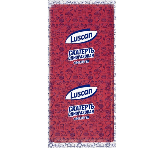 Одноразовая скатерть Luscan 110x140 см, красная 476869