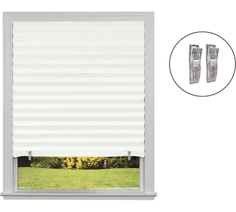 Самоклеящиеся шторы-плиссе Рыжий кот Skandi, размер 90x180 см, цвет белый 105045