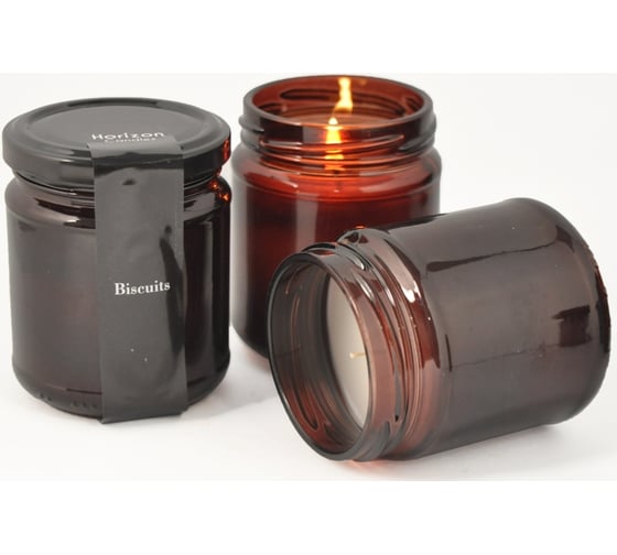 Ароматическая свеча MIR LIGHT HorizonCandle ПЕЧЕНЬЕ 80х65 мм, в банке СС-108661