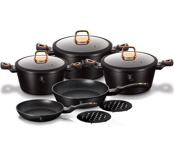 Набор посуды BerlingerHaus Black Rose Collection 10 предметов 1645N-BH 1