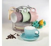 Чайный набор BONJART 12 предметов, на металлическом стенде ПС9809