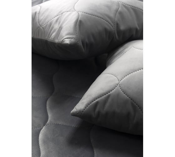 Комплект Kauffort Ляфлер покрывало стеганое 140x220 см, 2 подушки 40x40 см, серый 124001668