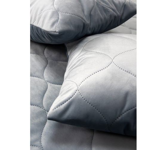Комплект Kauffort Ляфлер покрывало стеганое 140x220 см, 2 подушки 40x40 см, голубой 124001645