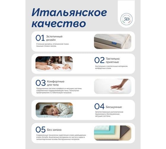 Матрас Lineaflex Lestery 90x200 см Lestery_90x200