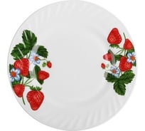 Мелкая тарелка BONJART Клубника T90-0914 230 мм СП2266