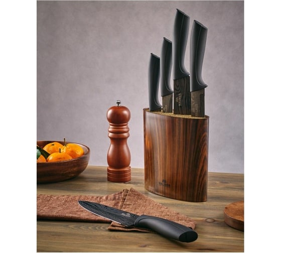 Подставка для ножей Walmer Wood овальная, 16x7x16 см W08002203