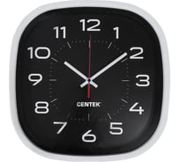 Настенные часы Centek черный диаметр 30 см, шаговый ход, кварцевый механизм CT-7106 Black