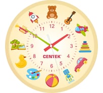 Настенные часы Centek игрушки диаметр 25 см, круг, плавный ход, кварцевый механизм CT-7104 Toys