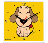 Настенные часы Centek щенок 25x25 см, квадрат, шаговый ход, кварцевый механизм CT-7103 Dog