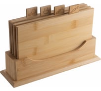 Набор из 4 разделочных досок на подставке TAVOLONE Roan бамбук, 22x16x0,8 см 806809002058