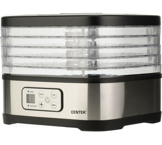 Сушилка для овощей Centek 270 Вт, 5 поддонов, электронное управление, таймер 72 ч, автоотключение CT-1650