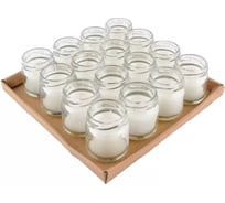 Свеча MIR LIGHT HorizonCandle в стекле, h 45 мм, d 50 мм, 16 шт в упаковке, белая СС-100582