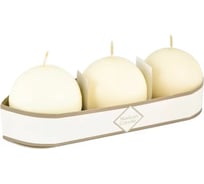 Свеча MIR LIGHT HorizonCandle шар, d 60 мм, 3 шт в упаковке, кремовая СС-269034