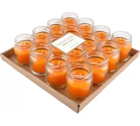 Свеча MIR LIGHT HorizonCandle в стекле, h 45 мм, d 50 мм, 16 шт в упаковке, оранжевая, апельсин СС-100827