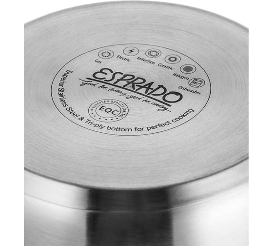 Кастрюля с крышкой Esprado Fuerte, 24x13,5 см, 6 л, нержавеющая сталь FRT24SE101