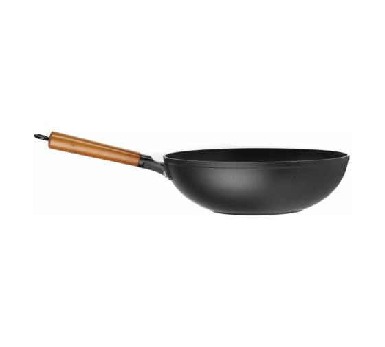 Сковорода Lara WOK АЗИЯ 32x9.6 см, деревянная ручка, индукционное дно LR01-65-32