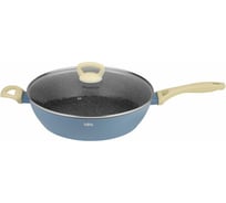 Сковорода Lara SANTORINI WOK 32 см, 4.6 л Granit, индукционное дно, крышка, ручка soft touch LR01-12-32