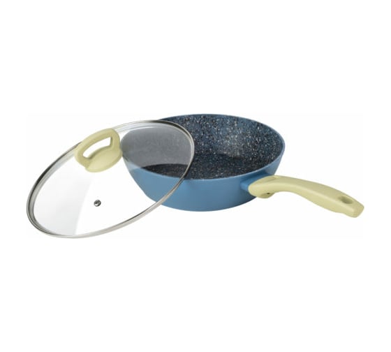Сковорода Lara SANTORINI WOK 32 см, 4.6 л Granit, индукционное дно, крышка, ручка soft touch LR01-12-32