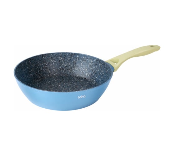 Сковорода Lara SANTORINI WOK 20 см, 1.3 л Granit, индукционное дно, крышка, ручка soft touch LR01-12-20