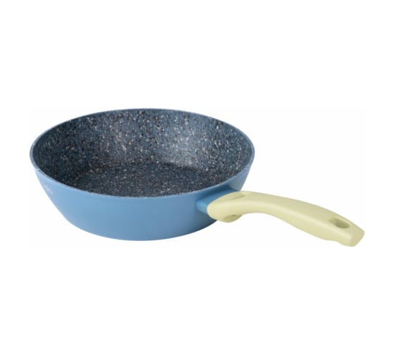 Сковорода Lara SANTORINI WOK 20 см, 1.3 л Granit, индукционное дно, крышка, ручка soft touch LR01-12-20