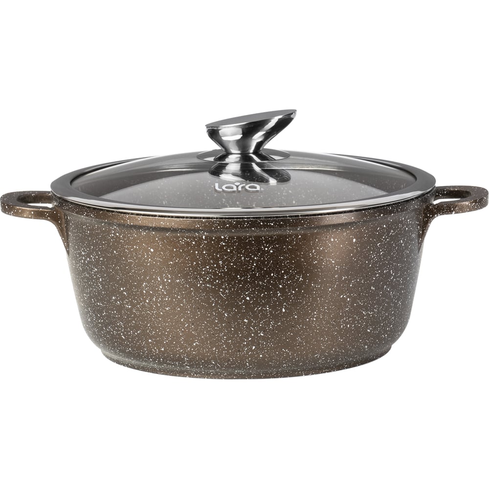 Кастрюля Lara Rio CHOCO 20x8.5 см, 2.3 л, мрамор, капсулированное ...