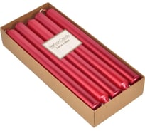 Цилиндрическая свеча MIR LIGHT HorizonCandle h 230 мм, d 20 мм, 10 шт в упаковке, красная металлик СС-66707