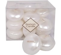 Плавающая свеча MIR LIGHT HorizonCandle ЭКОНОМ h 20 мм, d 40 мм, 14 шт в упаковке, жемчужная СС-78280