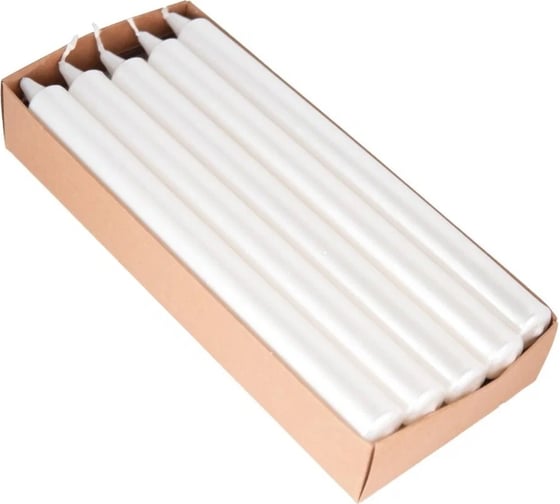 Цилиндрическая свеча MIR LIGHT HorizonCandle h 230 мм, d 20 мм, 10 шт в упаковке, жемчужная СС-66721