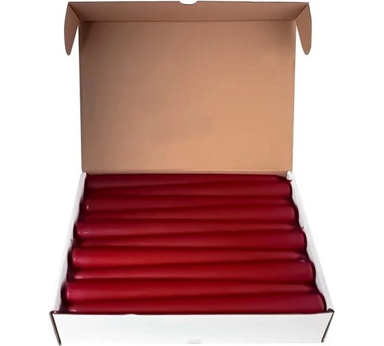 Коническая свеча MIR LIGHT HorizonCandle h 250 мм, d 19 мм, 30 шт в упаковке, бордовая СС-66438