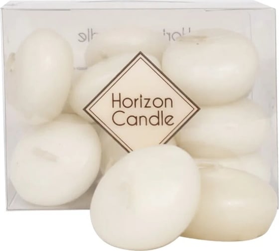Плавающая свеча MIR LIGHT HorizonCandle ЭКОНОМ h 20 мм, d 40 мм, 14 шт в упаковке, белая СС-78204