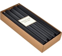 Цилиндрическая свеча MIR LIGHT HorizonCandle h 230 мм, d 20 мм, 10 шт в упаковке, черная СС-66615