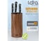 Универсальная подставка для ножей Lara круглая Soft touch LR05-103 Wood 3