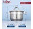 Кастрюля Lara AURORA нержавеющая сталь 15.5x26 см, 8.0 л, стальные ручки, капсулированное индукционное дно, крышка LR02-405 5