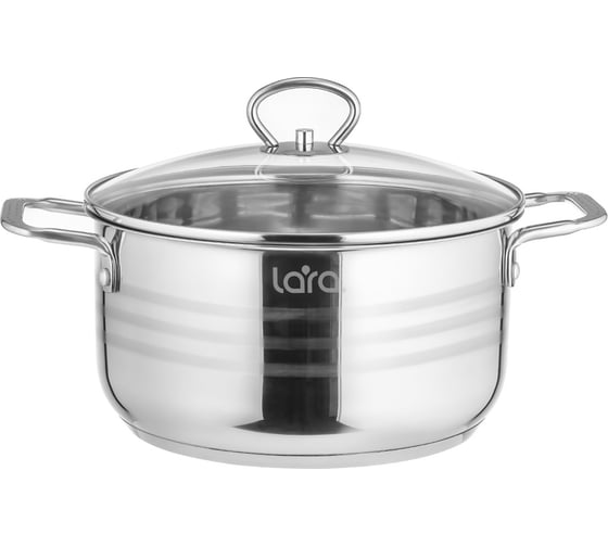 Кастрюля Lara STANDART нержавеющая сталь 5.2 л 24x12.5 см капсулированное индукционное дно, крышка LR02-05 1