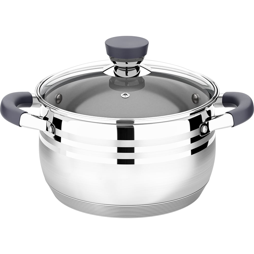 Кастрюля Lara MERCURY нержавеющая сталь 18 см, 2.9 л, стальные ручки ...