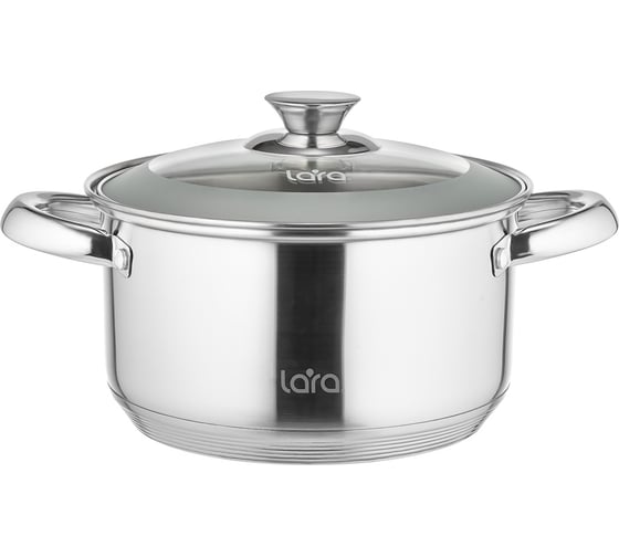 Кастрюля Lara ЧИКАГО нержавеющая сталь 24x13.5 см 5.9 л, индукционное дно, все типы плит LR02-775 1