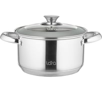 Кастрюля Lara ЧИКАГО нержавеющая сталь 20x11.5 см 3.4 л, индукционное дно, все типы плит LR02-773