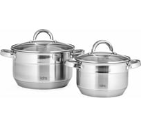 Набор посуды Lara AURORA 4 предмета, кастрюли 2.8 л, 4.8 л 9-ти ступенчатое капсулированное индукционное дно LR02-114