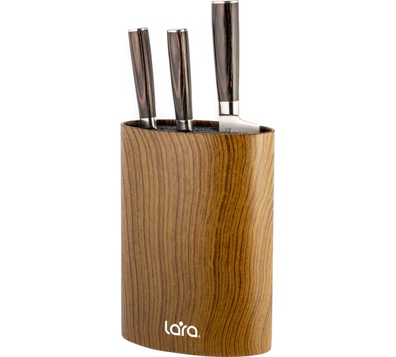 Универсальная подставка для ножей Lara овальная Soft touch LR05-101 Wood 1